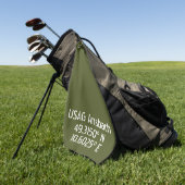 USAG Ansbach Latitude Longitude Golfhanddoek (Groen)