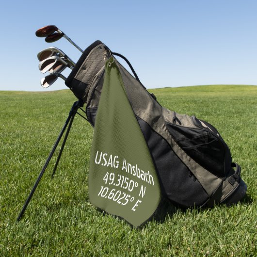 USAG Ansbach Latitude Longitude Golfhanddoek (Groen)