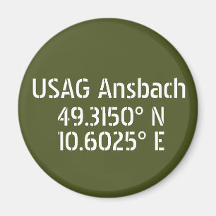 USAG Ansbach Latitude Longitude Magneet