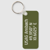 USAG Ansbach Latitude Longitude Sleutelhanger (Voorkant)