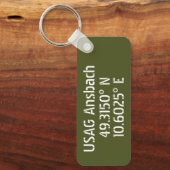 USAG Ansbach Latitude Longitude Sleutelhanger (Voorkant)