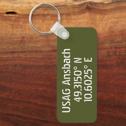 USAG Ansbach Latitude Longitude Sleutelhanger (Voorkant)