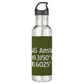 USAG Ansbach Latitude Longitude Waterfles (Voorkant)