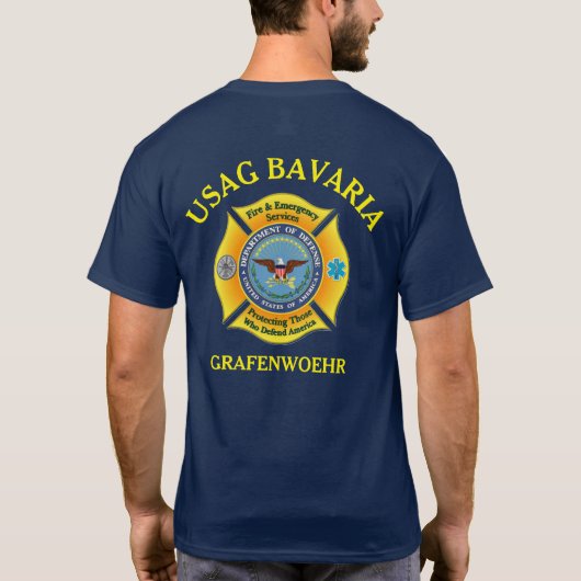 USAG BVARIA FIRE DEPT GRAFENWOEHR DUITSLAND T-SHIRT (Achterkant)
