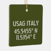 USAG Italië Latitude Longitude - Aangepast Keramisch Ornament (Rechts)