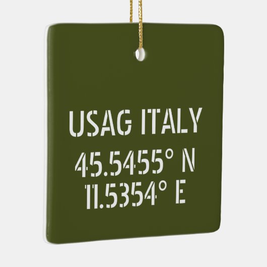 USAG Italië Latitude Longitude - Aangepast Keramisch Ornament (Rechts)