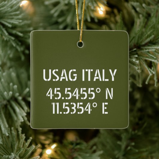 USAG Italië Latitude Longitude - Aangepast Keramisch Ornament (Boom)