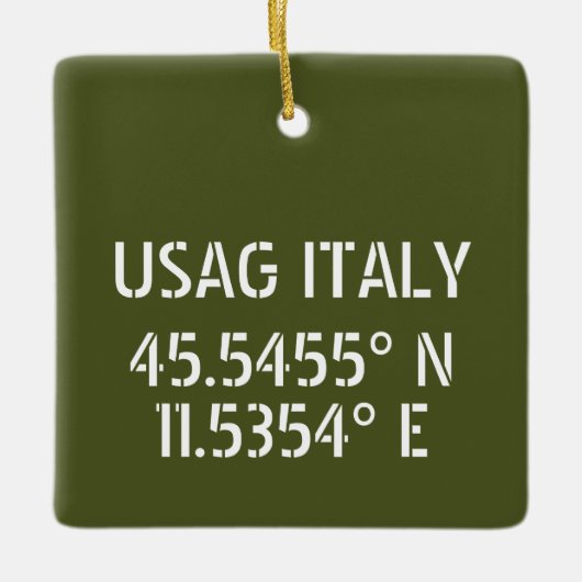 USAG Italië Latitude Longitude - Aangepast Keramisch Ornament (Voorkant)