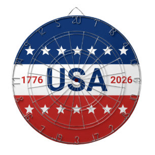 USA's 250e verjaardag 1776 2026 Rood Wit Blauw Dartbord