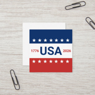 USA's 250e verjaardag 1776 2026 Rood Wit Blauw Vierkante Visitekaartje