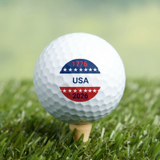 USA's 250th Anniversary 1776 2026 Red White Blue Golfballen (Insitu Shirt)