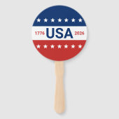 USA's 250th Anniversary 1776 2026 Red White Blue Handwaaier (Achterkant)