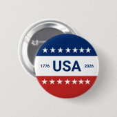 USA's 250th Anniversary 1776 2026 Red White Blue Ronde Button 5,7 Cm (Voorkant /achterkant)