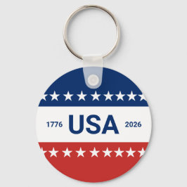 USA's 250th Anniversary 1776 2026 Red White Blue Sleutelhanger