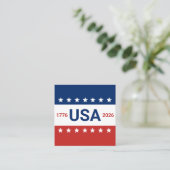 USA's 250th Anniversary 1776 2026 Red White Blue Vierkante Visitekaartje (Staand voorkant)