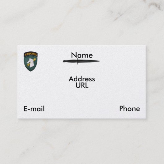 USASOC 1st special ops SOCOM veterans veterans pat Visitekaartje (Voorkant)