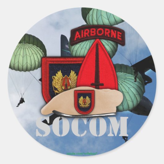 USASOC Special ops Patch veteranen Sticker (Voorkant)