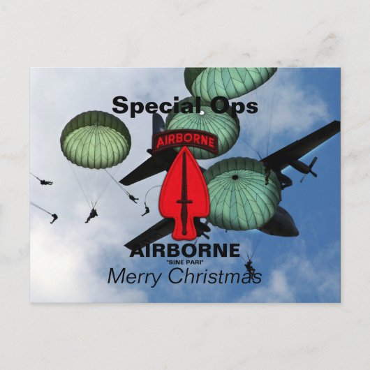 USASOC Special Ops Veterans Vets Patch briefkaarte Feestdagenkaart (Voorkant)