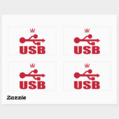 USB（赤） RECHTHOEKIGE STICKER (Vel)
