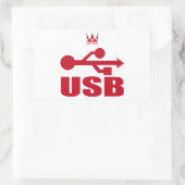 USB（赤） RECHTHOEKIGE STICKER (Tas)