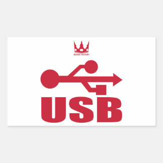 USB（赤） RECHTHOEKIGE STICKER