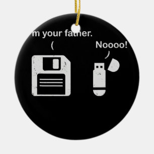 USB-diskette ik ben je vader Funny Nerd Keramisch Ornament