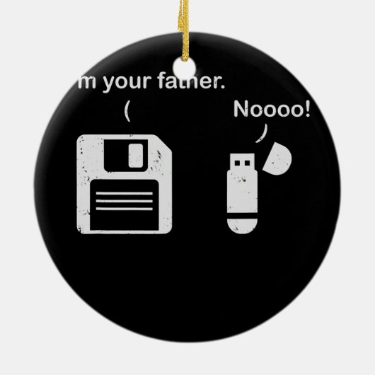 USB-diskette ik ben je vader Funny Nerd Keramisch Ornament (Achterkant)