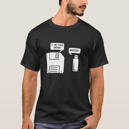 USB-diskette Ik ben uw vader, grappige geek Ner G T-shirt (Voorkant)