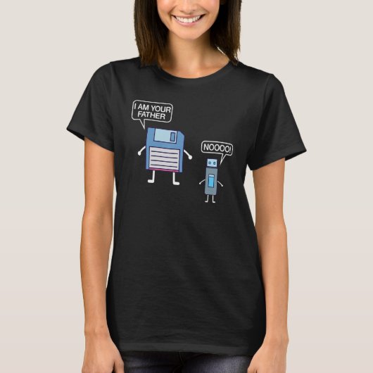 USB-diskettestation Ik ben je vader Nerd Geek T-shirt (Voorkant)