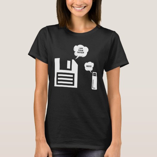 USB Floppy Disk  I Am Your Father Geek Nerd T-shirt (Voorkant)
