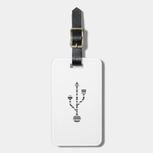 USB LOGO BAR CODE Computer Barcode Patroon Ontwerp Bagagelabel (Voorkant verticaal)