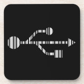 USB LOGO BAR CODE Computer Barcodepatroonontwerp Bier Onderzetter (Voorkant)