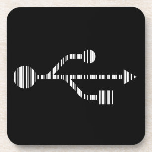 USB LOGO BAR CODE Computer Barcodepatroonontwerp Bier Onderzetter