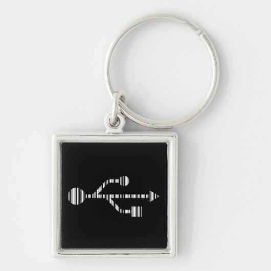 USB LOGO BAR CODE Computer Barcodepatroonontwerp Sleutelhanger (Voorkant)