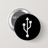 USB logo computer geek knoppenbadge Ronde Button 5,7 Cm (Voorkant /achterkant)