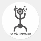 USB-Man Ronde Sticker (Voorkant)