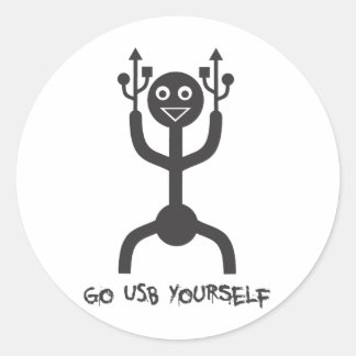 USB-Man Ronde Sticker