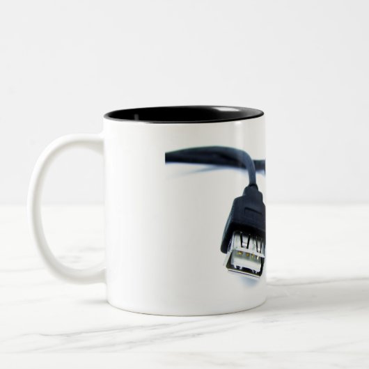 usb nerd mug tweekleurige koffiemok (Links)