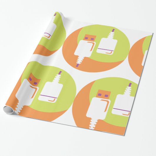 USB-stekker Cadeaupapier (Uitgerold)