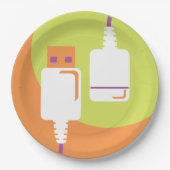 USB-stekker Papieren Bordje (Voorkant)