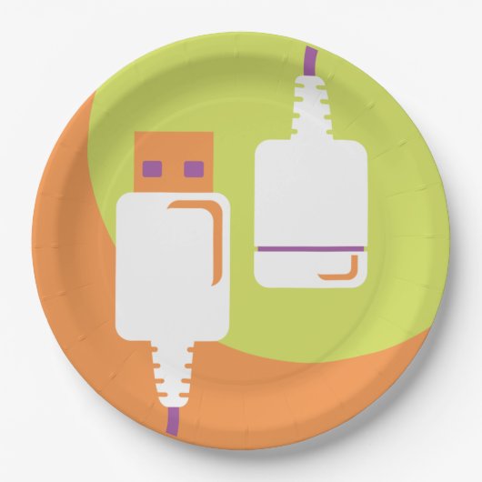 USB-stekker Papieren Bordje (Voorkant)