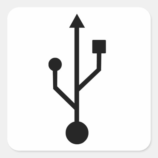 USB-symbool Vierkante Sticker (Voorkant)
