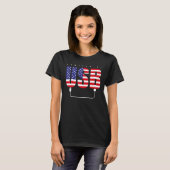 USB USA Amerikaanse vlag Gaming Videospel Patriott T-shirt (Voorkant volledig)