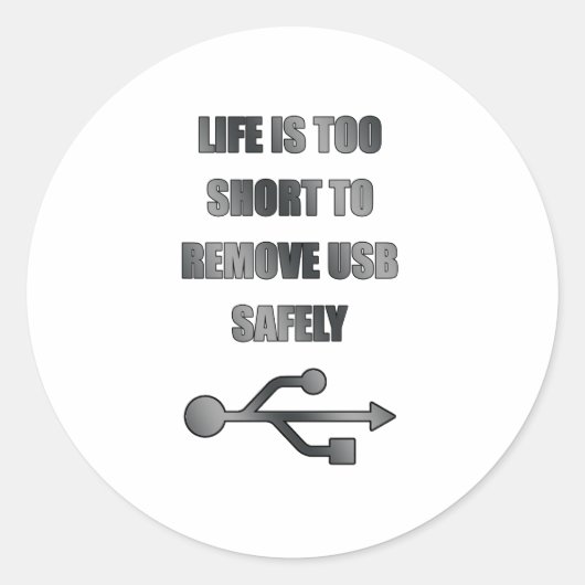 USB veilig verwijderen Ronde Sticker (Voorkant)