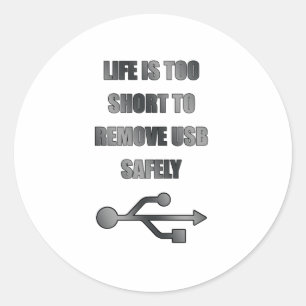 USB veilig verwijderen Ronde Sticker