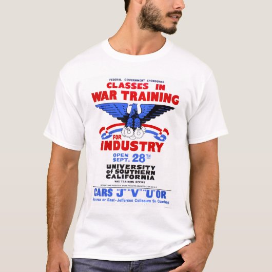 USC War Training Classes 1943 WPA T-shirt (Voorkant)