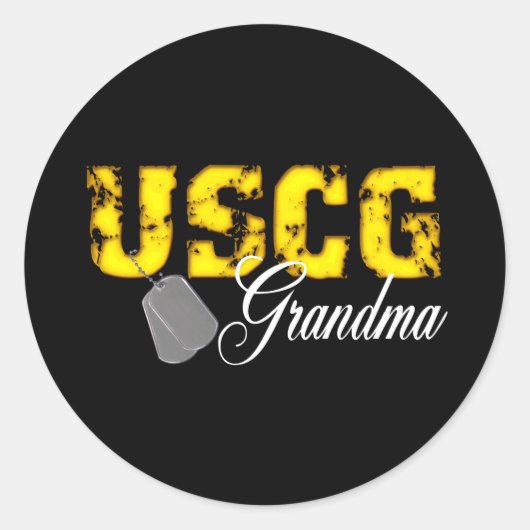 USCG99Grandmablk Ronde Sticker (Voorkant)