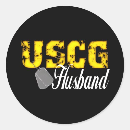 USCG99Husbandblk Ronde Sticker (Voorkant)