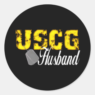 USCG99Husbandblk Ronde Sticker