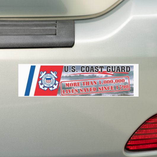 USCG 1 miljoen levens gered Bumpersticker (Op auto)